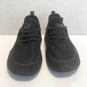 Kids Puma Black Athletic Shoes with Knit Mesh Upper